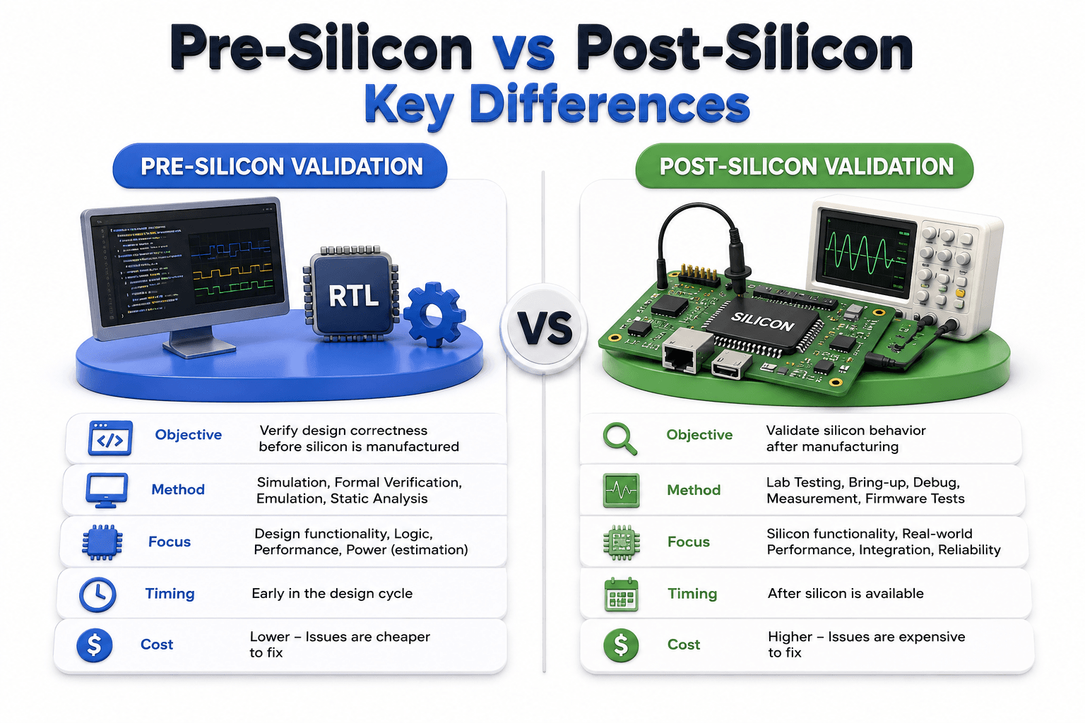 Pre-Silicon vs Post-Silicon Validation: Key Differences
