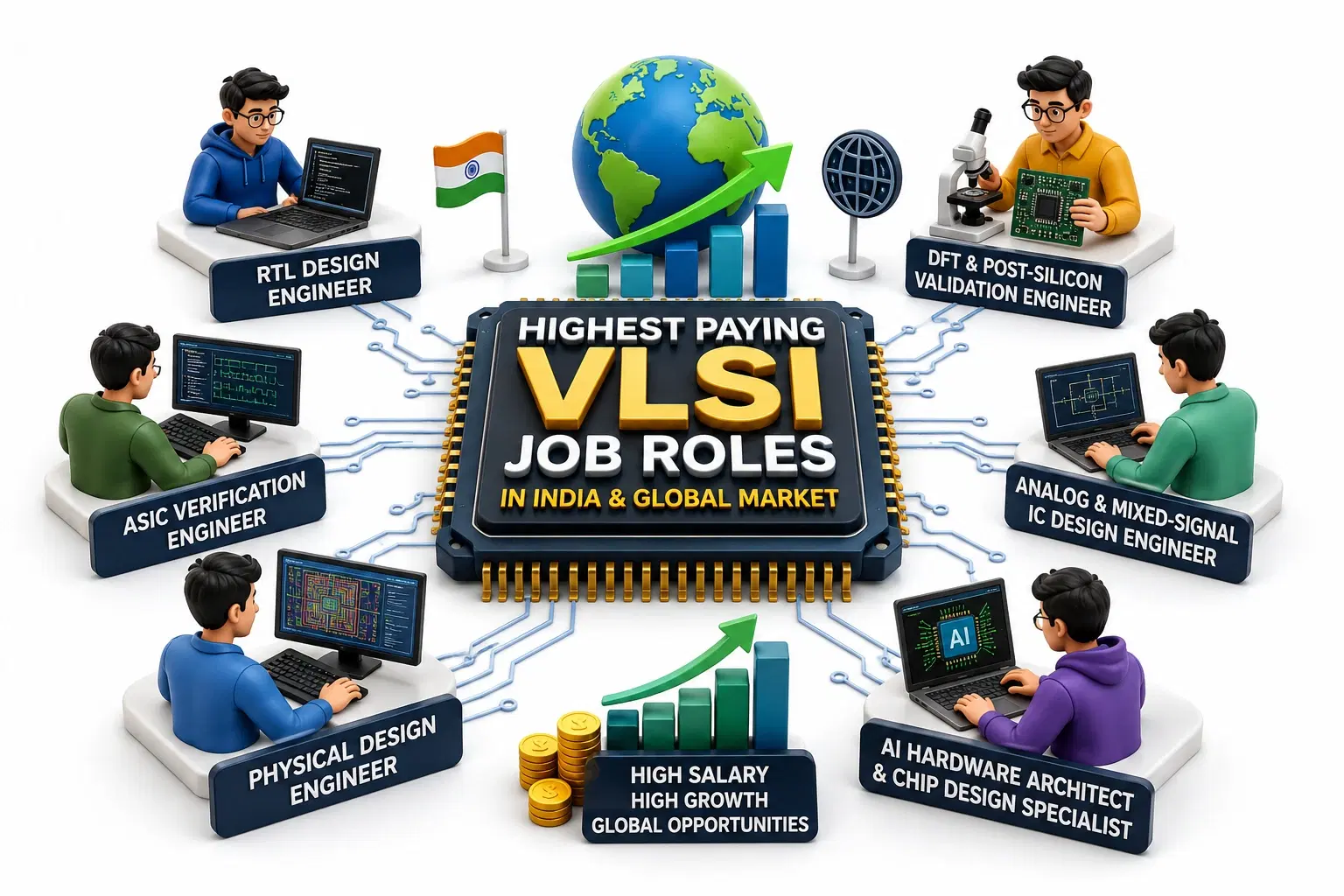  Highest Paying VLSI Job Roles in India  and Global market