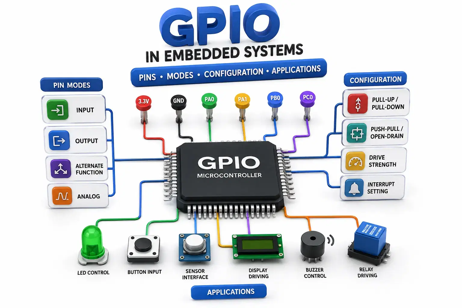 GPIO in Embedded Systems Complete Guide to Pins Modes Configuration and Applications